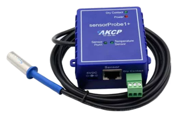 AKCP SP1+ sensorProbe+ Environment Monitors with 1 connected Temperature Sensor and 1 Sensor Port