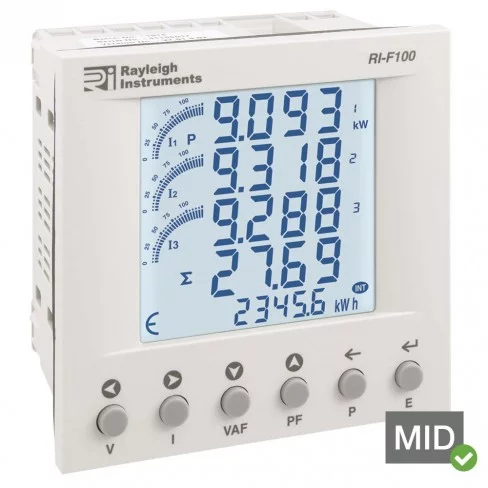 RI-F100 Multifunction 3Phase Panel Power Meters MID Certified DIN96