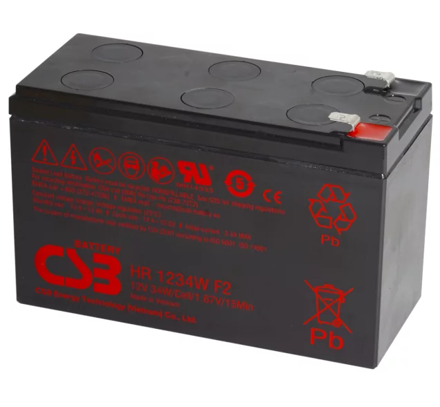 Replacement Riello UPS Battery Kit - 1 x 12V 9Ah Battery - iDialog, iPlug, Net Power UPS