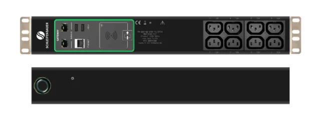 Schleifenbauer Intelligent 1U Horizontal Monitored rPDU Single Phase 16A Metered Input with 8 C13 Metered Outlets