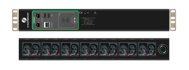 Schleifenbauer Intelligent Double Horizontal Monitored rPDU Single Phase 16A Metered Input with 7 IEC Lock C13 and 7 IEC Lock Combi CX C13/C15 Outlets