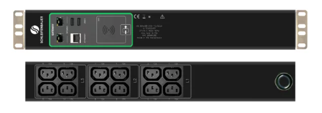 Schleifenbauer Intelligent Double Horizontal Switched rPDU Three Phase 16A Metered Input with 12 C13 Switched Outlets