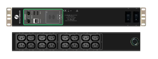 Schleifenbauer Intelligent Double Horizontal Managed rPDU Single Phase 32A Metered Input with 16 C13 Metered and Switched Outlets
