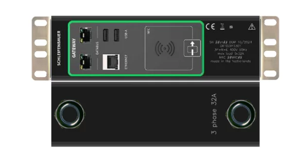 Schleifenbauer Intelligent Double Horizontal rPDU Three Phase 32A  Inline Energy Meter CEE 5G6