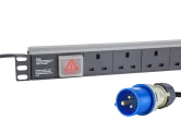 Basic Vertical PDU 16xUK Outlets Switched 3m Lead 32A Blue Commando plug